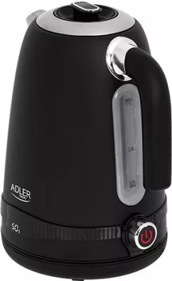 Çajnik elektrik ADLER AD1295b 1.7L me LCD, temperaturë të rregullueshme, 1850-2200W, i zi