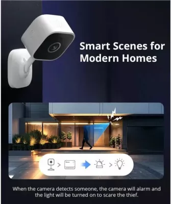 Kamerë sigurie e brendshme Wi-Fi SONOFF CAM-S2 1080P Full HD, zbulim personi AI, night vision, audio dy-drejtimëshe, TF deri 128GB, e bardhë