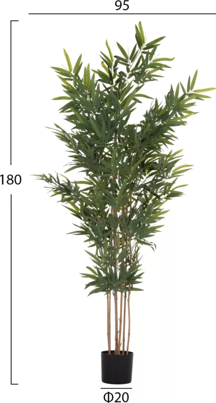 Bimë dekorative sintetike në vazo, bambu, FH4736, 20x95x180cm