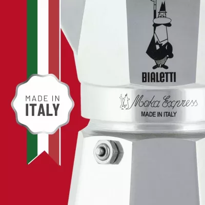 Moka pot Bialetti Moka Express 3 filxhana, alumini, argjend