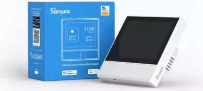 panel kontrolli smart muri SONOFF NSPanel-EUW, Wi‑Fi, touchscreen, termostat, e bardhë