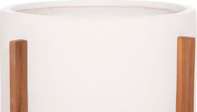 Vazo e brendshme HOFF, çimento fiber e bardhë, bazë dru tik, FH4682.02L, 50x35cm