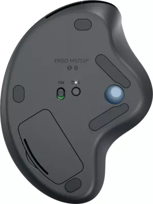 Maus Logitech ERGO M575S, Wireless Trackball, Graphite + Blue Ball