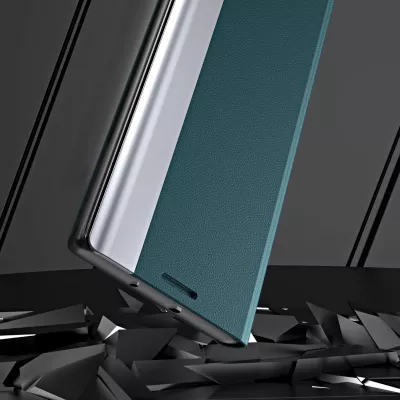 Mbështjellës Hurtel Sleep Case Pro për Xiaomi Redmi 11A / Poco C55 / Redmi 12C, me kapak dhe mbajtëse, e zezë