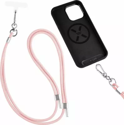 Litar qafe universal për celular Fixed NeckUni 40-76 cm najlon, rozë