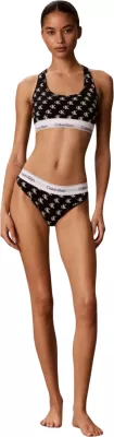 Të brendshme thong për femra Calvin Klein Underwear THONG LV00QF8518, zi-bardhë [Madhësia: XS]