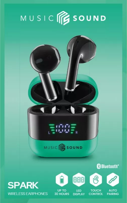 Kufje Bluetooth Cellular Line Spark, 30 orë, USB Type-C, e gjelbër