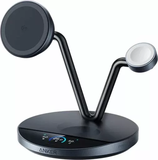 Stacion karikimi wireless 3-në-1 ANKER Prime MagGo B25X7G11 25W, i zi