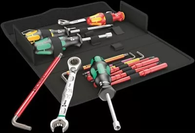 Set veglash Wera SH 2, 15 copë, çelik inoksi, zi/metalik