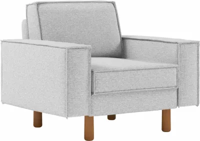 Karrige një vendëshe Atelier del Sofa, ngjyrë Pebble, këmbë druri Walnut