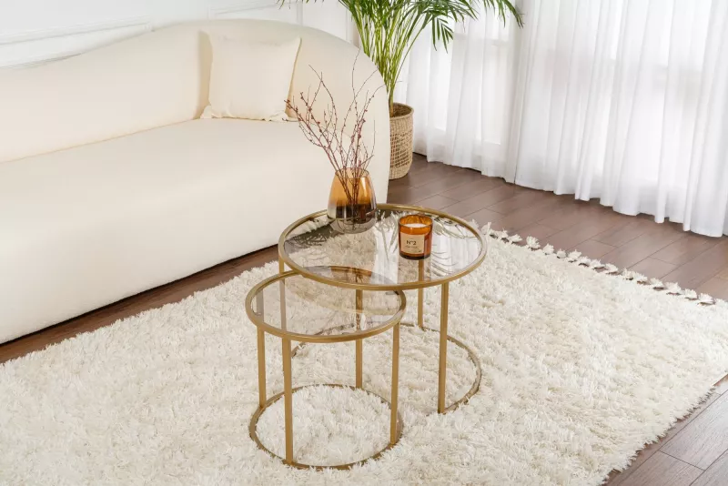 Set tavolinash kafeje Nordure, Aurum - 60, 42 - ngjyrë ari, bronzi