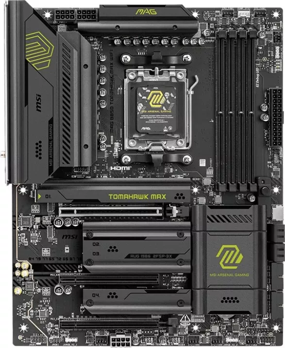 Pllakë amë MSI MAG B850 TOMAHAWK MAX WIFI, Socket AM5, ATX, e bardhë thumbnail 2