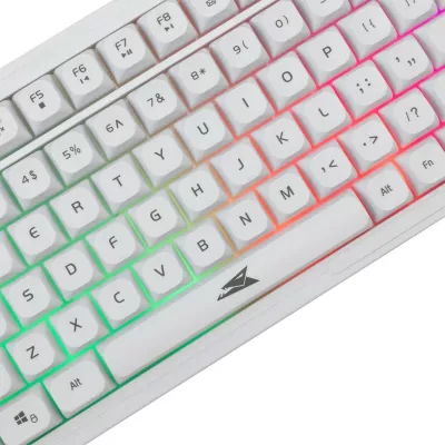 Tastierë me maus Baracuda Orca BGC-011, RGB, full-size, bardhë
