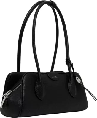 Çantë krahu Calvin Klein Emblem Trio Pebble LV04F3743G për femra, e zezë
