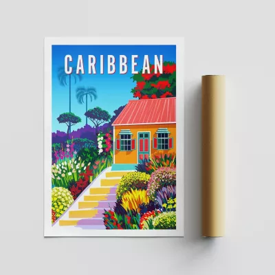 Poster A4, Caribbean, 1998, shumëngjyrësh