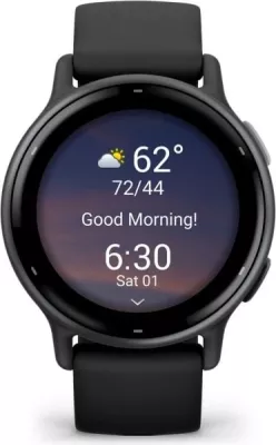 Smartwatch Garmin vivoactive 5, ekran AMOLED, rrip silikoni, i zi