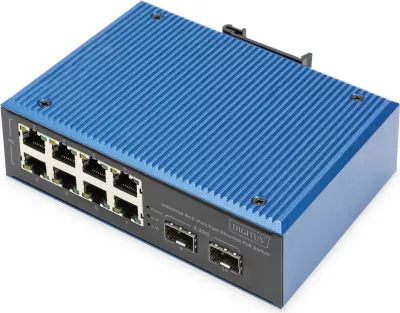 Switch industrial Digitus DN-651147, 8x PoE Fast Ethernet, 2x SFP, metal, IP40