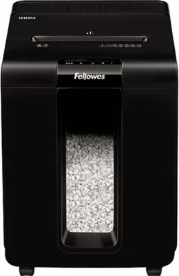 Shkatërrues dokumentesh Fellowes AutoMax 100M, mini-cut 4×10 mm (DIN P-4), 100 fletë auto / 10 fletë manual, kosh 23 L, i zi