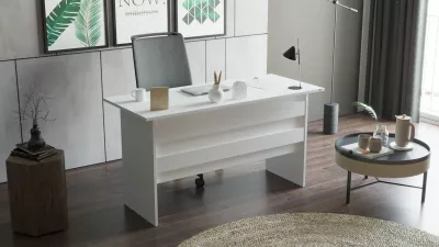 Tavolinë pune Hanah Home, Vo1-W, e bardhë
