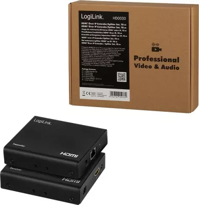 HDMI Extender/Splitter LogiLink set 1x2 porta, 70m, i zi