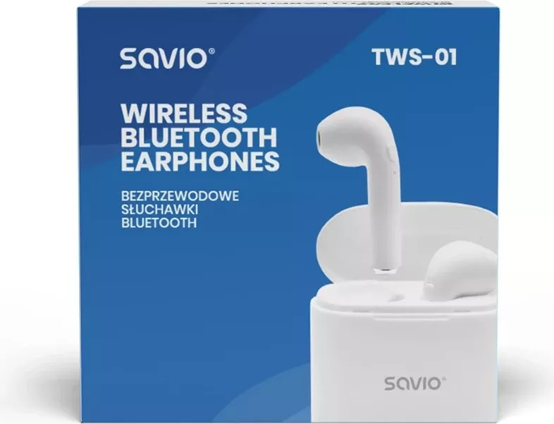 Kufje me bluetooth Savio TWS-01, e bardhë