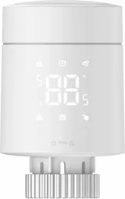 Termostat smart për radiator Aqara W600, Thread/Zigbee/Matter, ekran LED 180°, me 2x AA + 6 adaptera, i bardhë