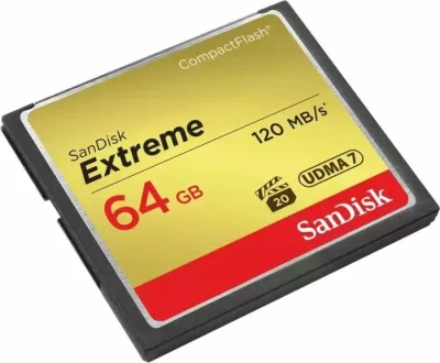 Kartelë memorie CompactFlash SanDisk Extreme SDCFXSB-064G-G46 64GB UDMA 7 VPG-20 120/85 MB/s, e zezë