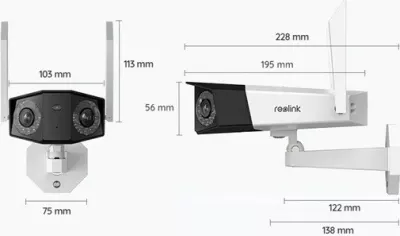 Kamerë sigurie Reolink Duo Series W730, 4K, Wi-Fi, pamje panoramike 180°, e bardhë