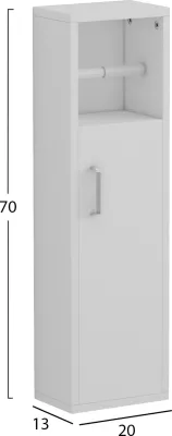 Kabinet për banjo DAMIEN FH9025.12 melaminë, ngjyrë e bardhë, 20x13x70Hcm