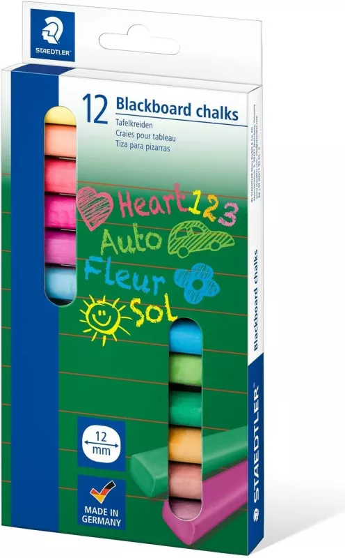 Shkumësa për tabelë të zezë Staedtler 2360, 12 ngjyra, 12 mm