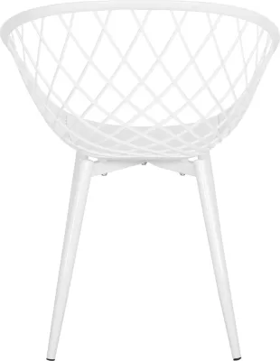 Karrige ARIADNE FH8001.31 polipropileni e bardhë-këmbë metali të bardha 62x54x81Hcm., set prej 4 copash