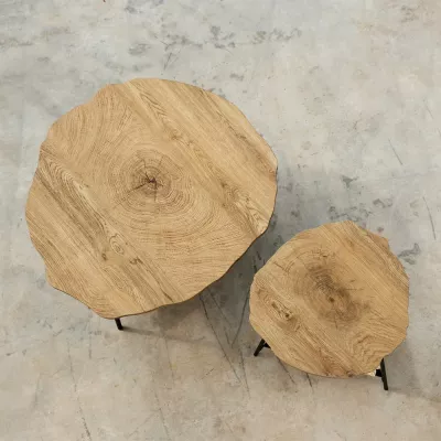 Tavolinë kafeje Tree, natyrale e zezë, 80x80x42cm