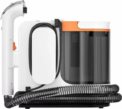 Pastrues i thellë me ujë të nxehtë për qilima dhe tapiceri Uwant B300 Pro 18000 Pa 600 W depo 1.2/1.4 L, me aksesorë + pastrues tekstili 500 ml, bardhë/portokalli