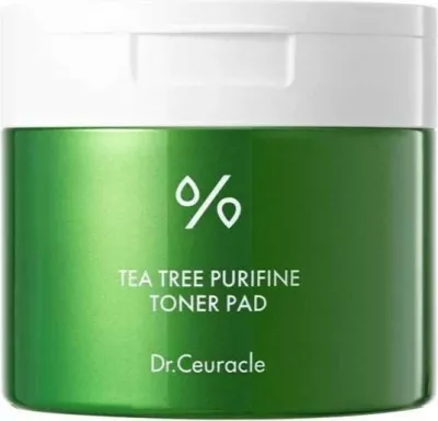 Disqe pastruese për fytyrë Dr. Ceuracle Tea Tree Purifine Toner Pad për femra, 60 copë