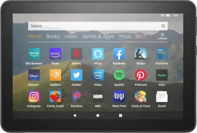 Tablet, Amazon Fire HD 8, 64GB, 8" HD, Wi‑Fi, e zezë