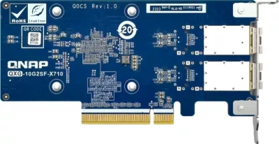 Kartë rrjeti QNAP QXG-10G2SF-X710 10GbE, 2 porta SFP+ (10G/1G), PCIe Gen3 x8, fanless, paketë 3 kllapa
