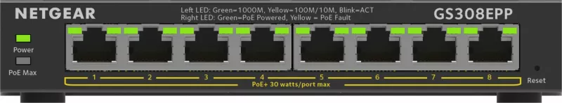 Switch NETGEAR 8-Port Gigabit Ethernet PoE+ GS308EPP, Managed, i zi