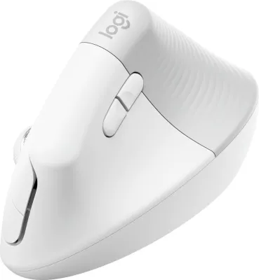 Maus Logitech Lift për Biznes, vertikal, 6 butona, wireless, Bluetooth, Bolt USB, ngjyrë e bardhë