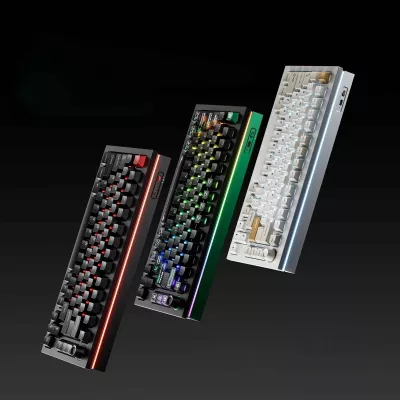 Tastierë gaming magnetike Keychron Lemokey L5 HE (L5W-M1), 75%, US layout, RGB, USB me kabllo 1.8 m, Ultra-Fast Lime Magnetic Switch (green), e zezë