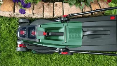 Kositës bari Bosch 37-550, pa kabllo, 18V, 37cm, 40L, e gjelbër/zezë