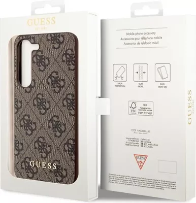 Mbështjellës Guess 4G Charms Collection për Samsung Galaxy A35, Kafe