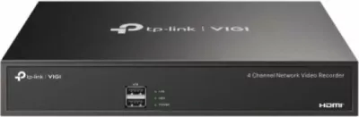 NVR (Network Video Recorder) TP-LINK VIGI NVR1004H, 4-kanal, 4K HDMI, 1x SATA deri 10TB, e zezë