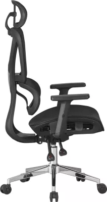 Karrige zyre ergonomike NOVAR, rrjetë e zezë, bazë kromi, 51x49x129cm