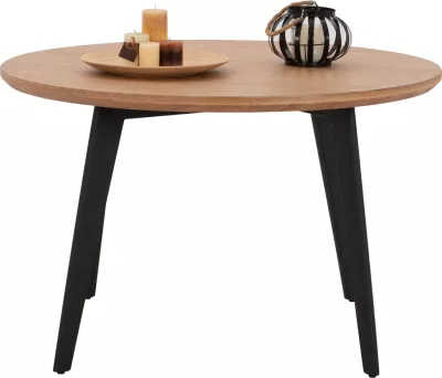 Tavolinë rrumbullake për ngrënie, stil rustik, FH9306.01, MDF, ngjyrë lisi, Φ120x75H cm