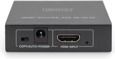 Splitter HDMI Digitus 1x2, 4K/30Hz, 2x HDMI, metalik, zi