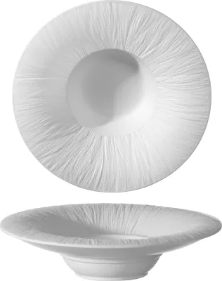 Pjatë e thellë porcelani Fine Dine Fiord 270mm e bardhë, set 3 copë