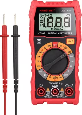 Multimetër digital, Habotest HT108L, 2000 counts, True RMS, ekran me ndriçim, CAT III 600V, me tela testuese