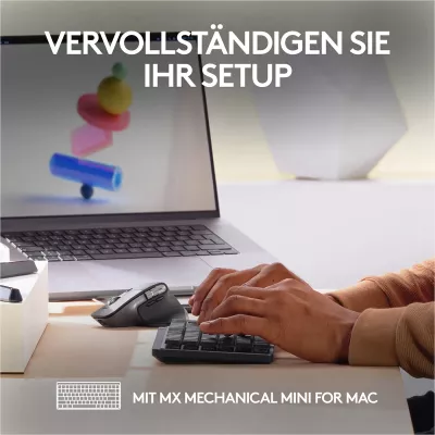 Maus Logitech MX Master 3S për Mac, Wireless, 8000 DPI, E zezë, Argjendtë
