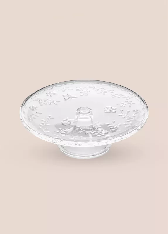 Pjatë për servirje torte prej qelqi, Hermia, CAM0496