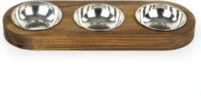Enë ushqimi për kafshë, dru bredhi, ngjyrë arre, Hanah Home Pet016